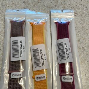 Lot of 3 smart watch sport bands. 42/44 mm